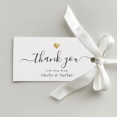 Gouden Hart Modern Script Elegante bruiloft Cadeaulabel