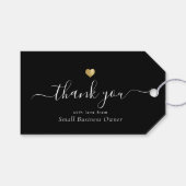 Gouden Hart Moderne Calligraphy Script Zakelijk Cadeaulabel (Voorkant (Horizontaal))