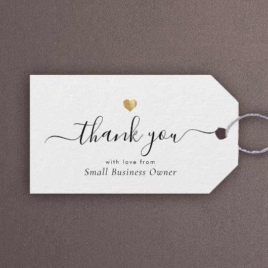 Gouden Hart Moderne Kalligrafie Script Zakelijk Ca Cadeaulabel