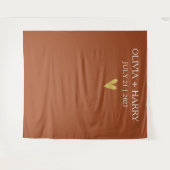 Gouden Hart Moderne Minimalistische Bruiloft Achte Wandkleed (Voorkant (horizontaal))