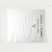 Gouden Hart Moderne Minimalistische Bruiloft Achte Wandkleed (Voorkant (horizontaal))