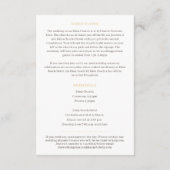 Gouden hart monogram bruiloft routebeschrijving sc informatiekaartje (Achterkant)