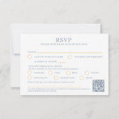 Gouden hart monogram grijze maaltijd optie bruilof RSVP kaartje (Achterkant)