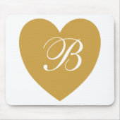 Gouden Hart Monogram Muismat (Voorkant)