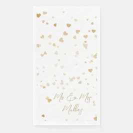 Gouden Hart “Mr & Mrs” Huwelijksservetten Servet