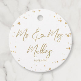 Gouden Hart “Mr & Mrs” Trouwen Bedankjes Labels