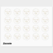 Gouden Hart “Mr & Mrs” Trouwset Ronde Sticker (Vel)