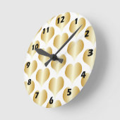 Gouden Hart Ontwerp Ronde Klok (Hoek)