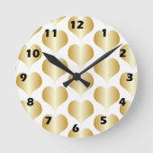 Gouden Hart Ontwerp Ronde Klok (Voorkant)