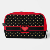 Gouden hart patroon toilettasje (Voorkant)