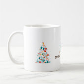 Gouden Hart, Pine Tree Kleurrijke Ballen Kerstmis Koffiemok (Links)