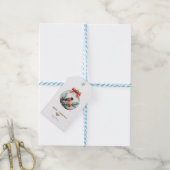 Gouden Hart,Rode Kardinaal Bal Kerst Cadeaulabel (Met Touw)