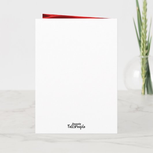 Gouden Hart Rode Lint Valentijnsdag Hart Kaart (Achterkant)