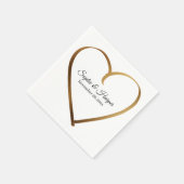 Gouden hart rond details, op wit servet (Hoek)