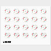 Gouden Hart Roze Bloemen Bruiloft Favor Seals Ronde Sticker (Vel)