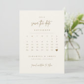 Gouden Hart Save The Date Agenda Fotokaart (Staand voorkant)