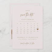 Gouden Hart Save The Date Agenda Fotokaart (Voorkant / Achterkant)