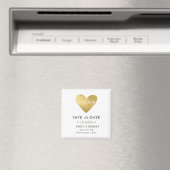 Gouden Hart Save the Date Bruiloft Magnet (Insitu (Vaatwasser))