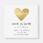 Gouden Hart Save the Date Bruiloft Magnet (Voorkant)