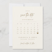 Gouden Hart Save The Date Kalender Fotokaart (Voorkant)