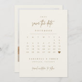Gouden Hart Save The Date Kalender Fotokaart (Voorkant / Achterkant)