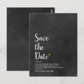 Gouden Hart Script Bewaar de Datum Definitie Briefkaart (Voorkant / Achterkant)