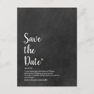 Gouden Hart Script Bewaar de Datum Definitie Briefkaart