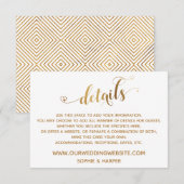 Gouden Hart Script, Diamanten Details op Wit Informatiekaartje (Voorkant / Achterkant)