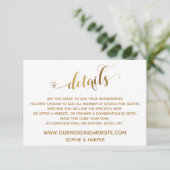Gouden Hart Script, Diamanten Details op Wit Informatiekaartje (Staand voorkant)