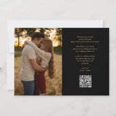 Gouden Hart Script Foto Bruiloft QR Code Save The Date (Achterkant)