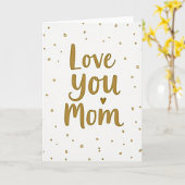 Gouden Hart Script Kaart (Gele Bloem)
