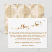 Gouden Hart Script op Witte Trouwwebsite Briefkaart (Voorkant / Achterkant)