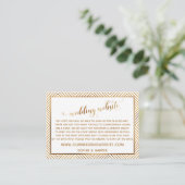 Gouden Hart Script op Witte Trouwwebsite Informatiekaartje (Staand voorkant)