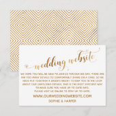 Gouden Hart Script op Witte Trouwwebsite Informatiekaartje (Voorkant / Achterkant)