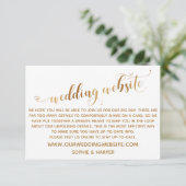 Gouden Hart Script op Witte Trouwwebsite Informatiekaartje (Staand voorkant)
