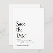 Gouden Hart Script Save the Date Definitie Aankondigingskaart (Voorkant / Achterkant)