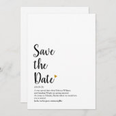 Gouden Hart Script Sla de Datum Op Definitie Save The Date (Voorkant / Achterkant)