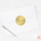 Gouden hart script zijn favoriete bruiloft gunst ronde sticker (Envelop)