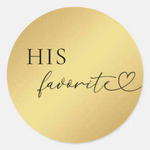 Gouden hart script zijn favoriete bruiloft gunst ronde sticker