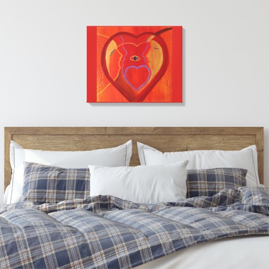 Gouden hart Single Print (Insitu (Slaapkamer))