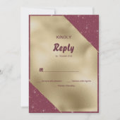 Gouden hart sparkle bordeaux glitter RSVP Kaart (Voorkant)