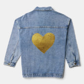 Gouden Hart Symbool van Liefde BlueJean Jacket (Achterkant)