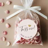 Gouden Hart Toss Me Bruiloft Confetti Favor Ronde Sticker