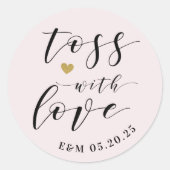 Gouden Hart Toss Met Liefde Bruiloft Confetti Favo Ronde Sticker (Voorkant)