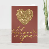 Gouden Hart Valentijn Kaart (Voorkant)