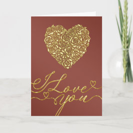 Gouden Hart Valentijnsdag Kaart