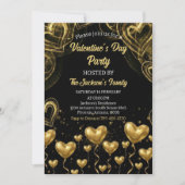 Gouden Hart Valentijnsdagfeest Kaart (Voorkant)