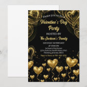 Gouden Hart Valentijnsdagfeest Kaart (Voorkant / Achterkant)