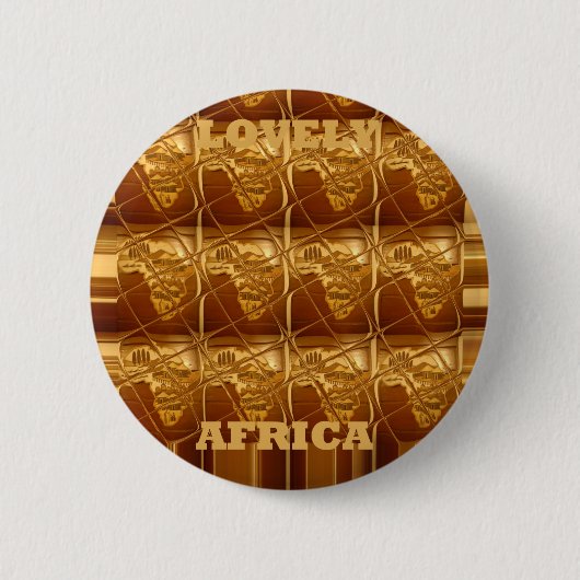 Gouden Hart van Afrika Ronde Button 5,7 Cm (Voorkant)