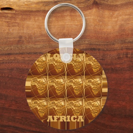 Gouden Hart van Afrika Sleutelhanger (Voorkant)